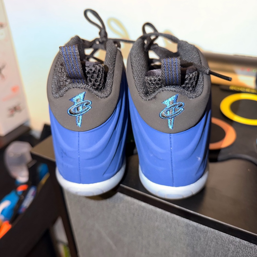 Nike Kids Black and Blue Foamposite Sneakers - Picture 4 of 7